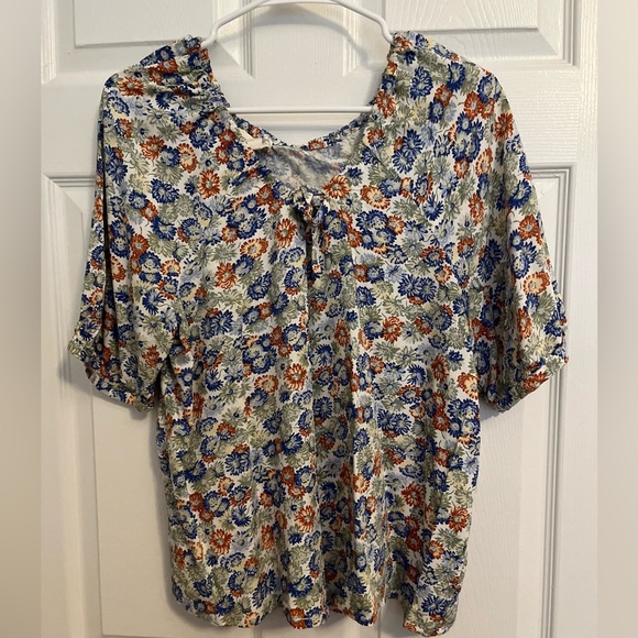 NWT Treasure & Bond Blue and Orange Blouse - Picture 1 of 6
